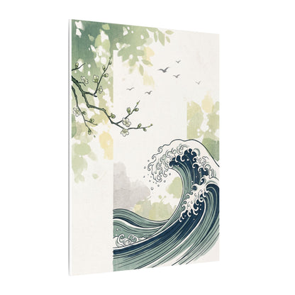 Spring Ocean Wave Ukiyo E Inspired Canvas Art | Serene Decor
