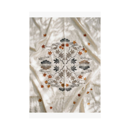 Warm Silk Drape Wall Art Print - Japanese Pattern Japandi