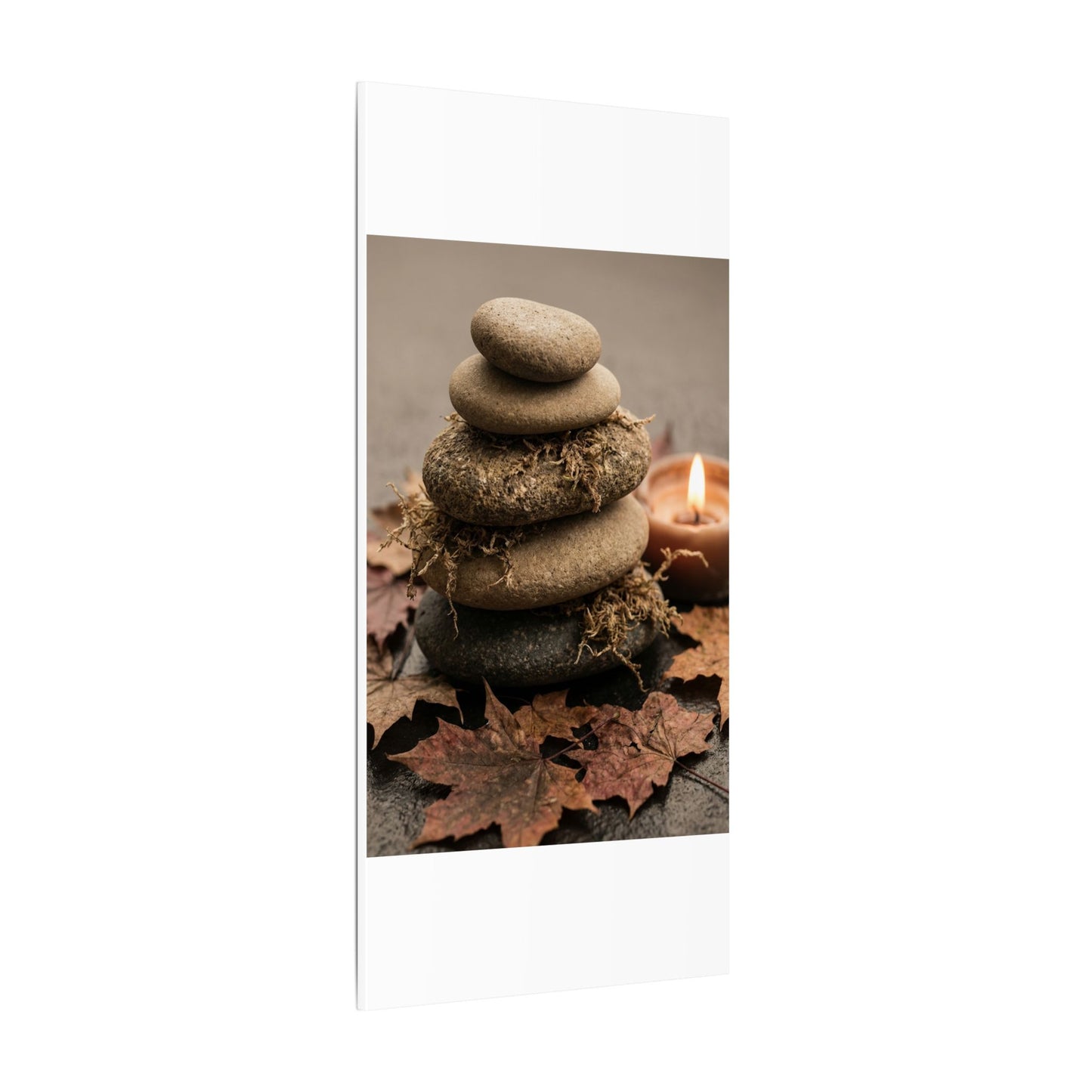 River Stones Canvas Art | Autumn Japandi Texture Art