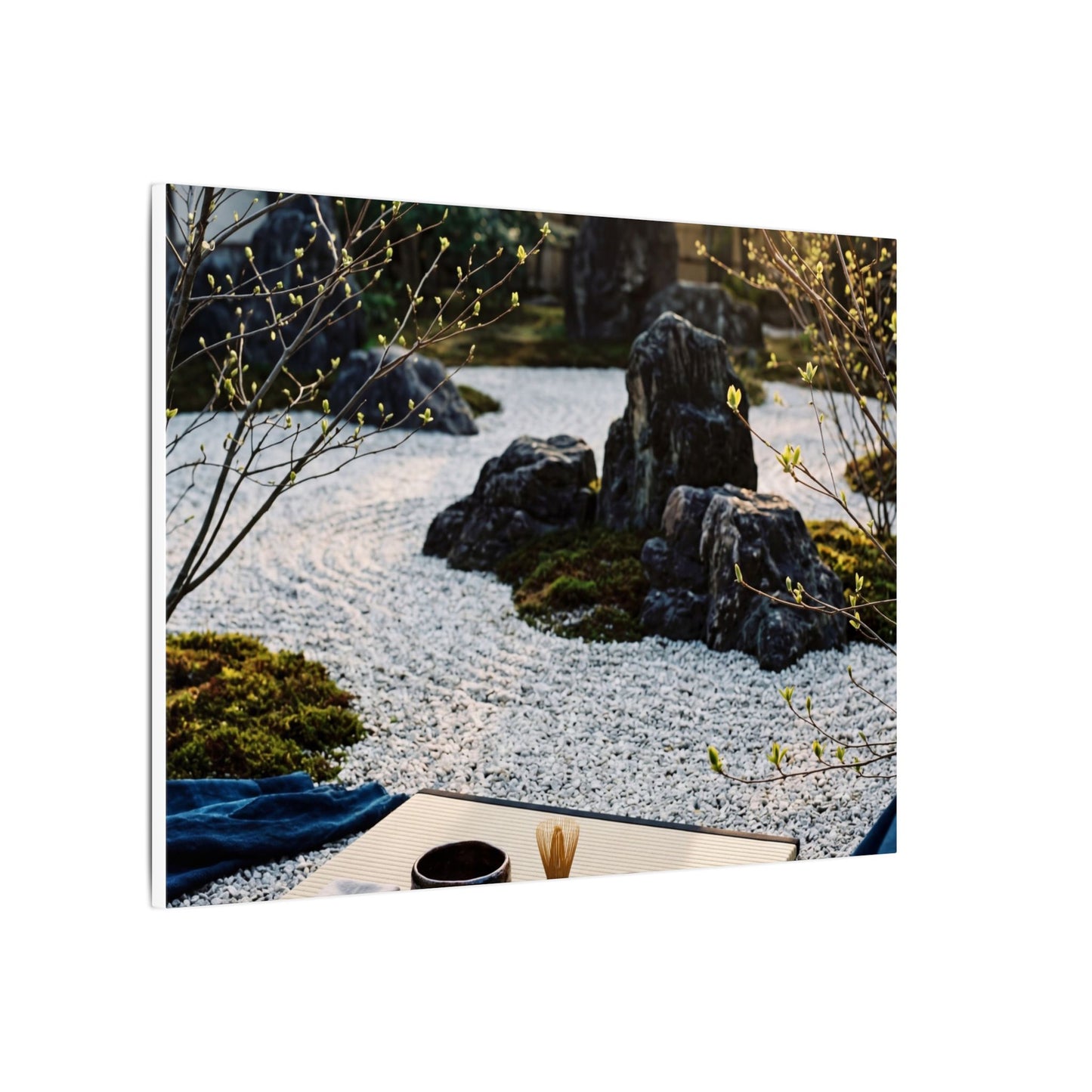 Zen Tea Ceremony in Golden Hour | Karesansui Canvas Art