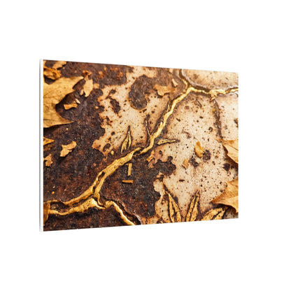 Kintsugi Rust Patina in Golden Hour | Gold Vein Canvas Art