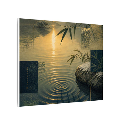 Zen Water Ripple in Golden Hour | Ukiyo E Inspired Canvas Art