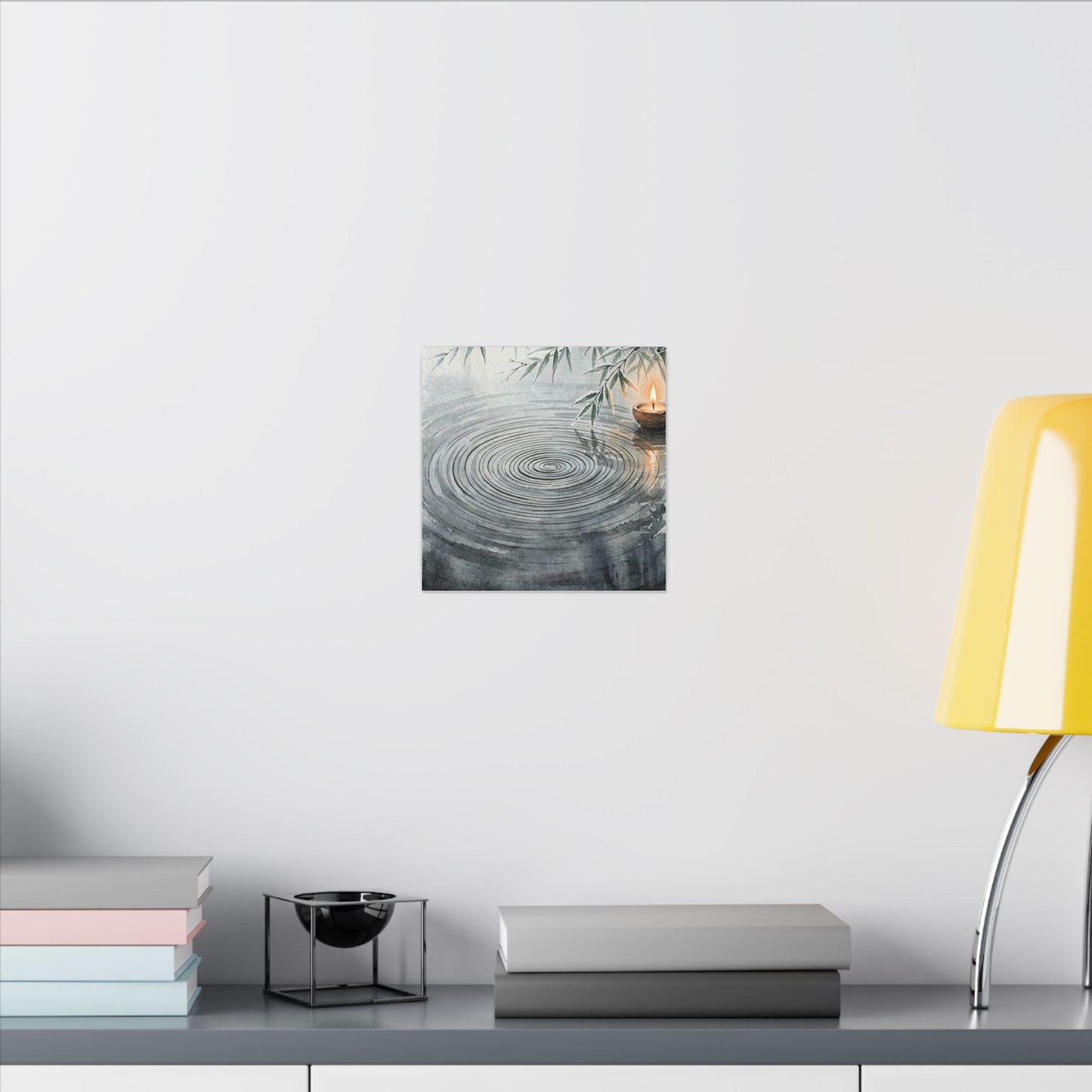 Water Ripple Sumi E Canvas Art | Calm Zen Art
