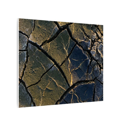 Winter Cracked Earth Moody Minimal Canvas Art | Atmospheric Decor