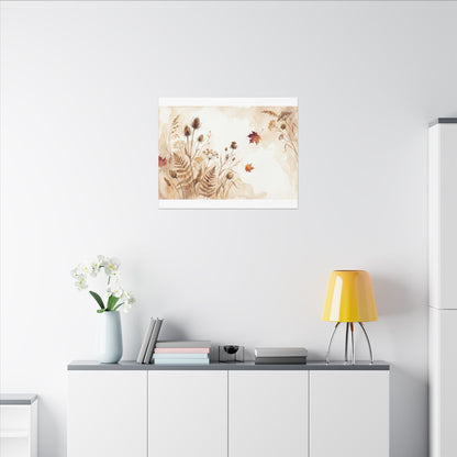 Dried Flowers Canvas Art | Autumn Japandi Watercolor Art