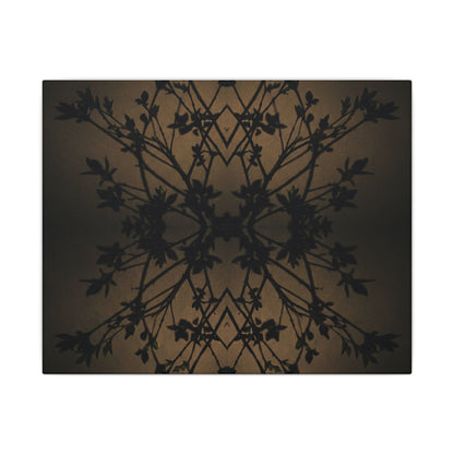 Golden Hour Shadow Play Canvas Art - Dark Japandi Seijaku