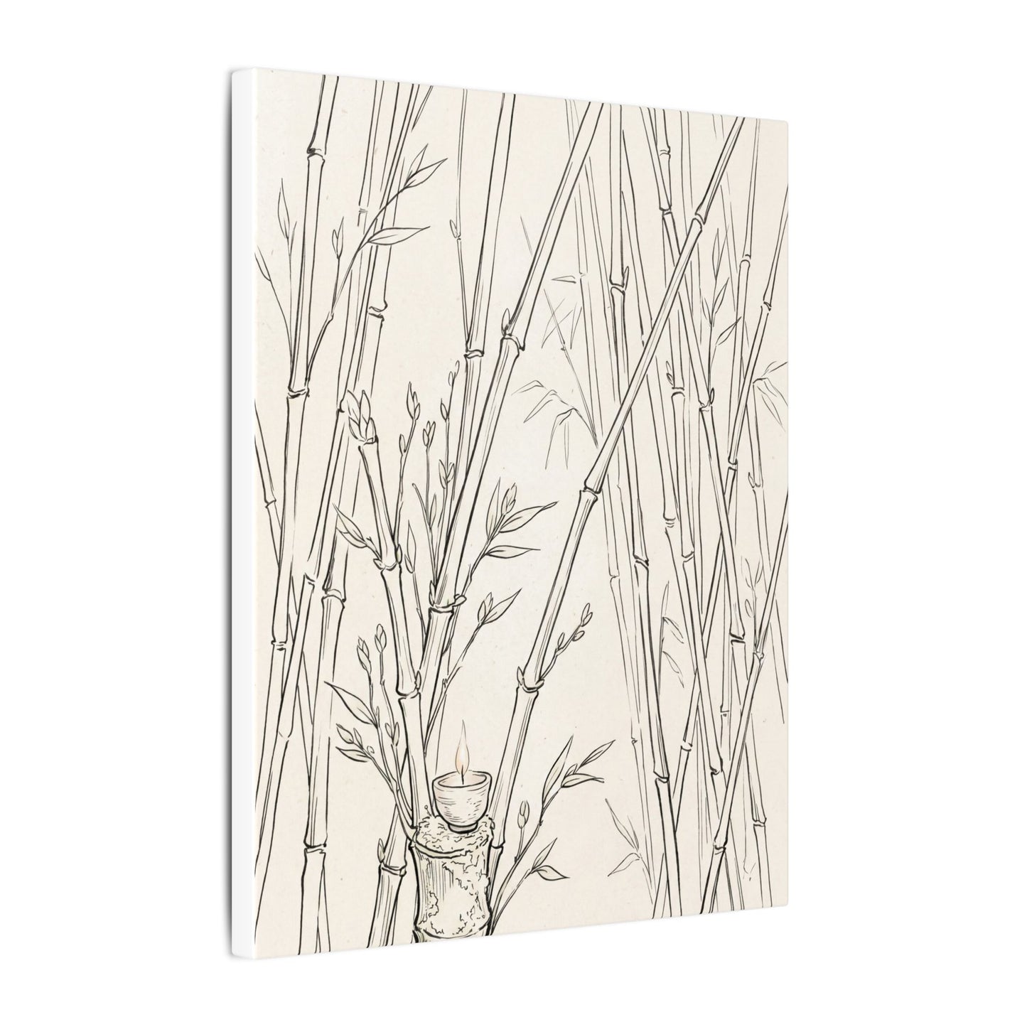 Candlelight Bamboo Grove Canvas Art - Japandi Fukinsei
