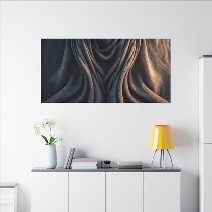 Moody Silk Drape Canvas Art - Shadow Zen Dark Japandi