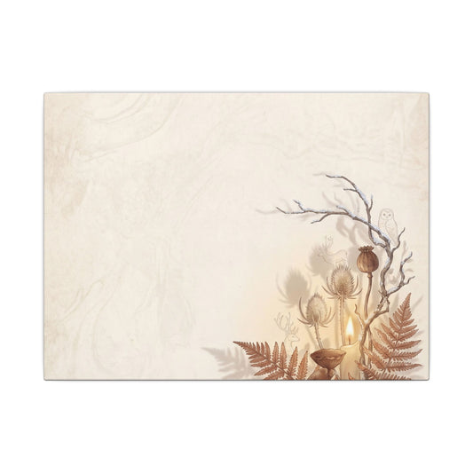 Dried Flowers Canvas Art | Winter Cottagecore Forest Whimsy Art Art Print