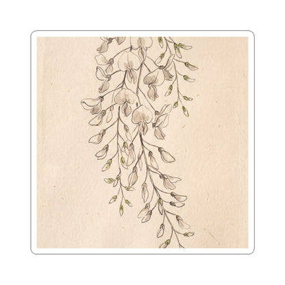 Wisteria Minimal Line Sticker | Earthy Japandi Art Art Print