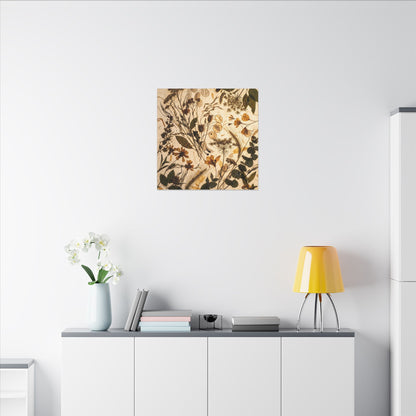 Dried Flowers Summer Canvas Art | Japandi Neutral Design