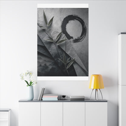 Winter Paper Fold Enso Canvas Art | Serene Decor