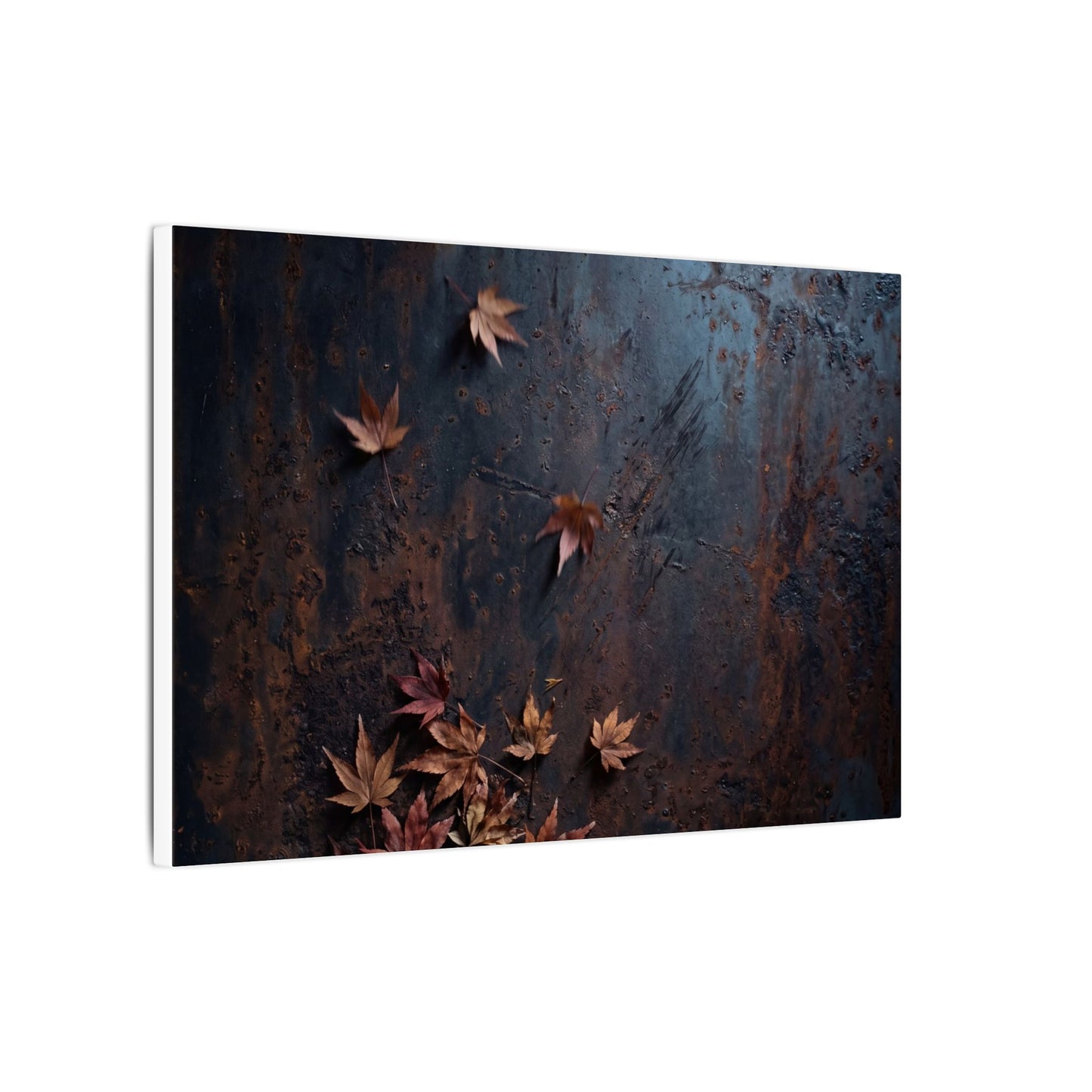 Moonlight Rust Patina Canvas Art - Dark Japandi Mono No Aware