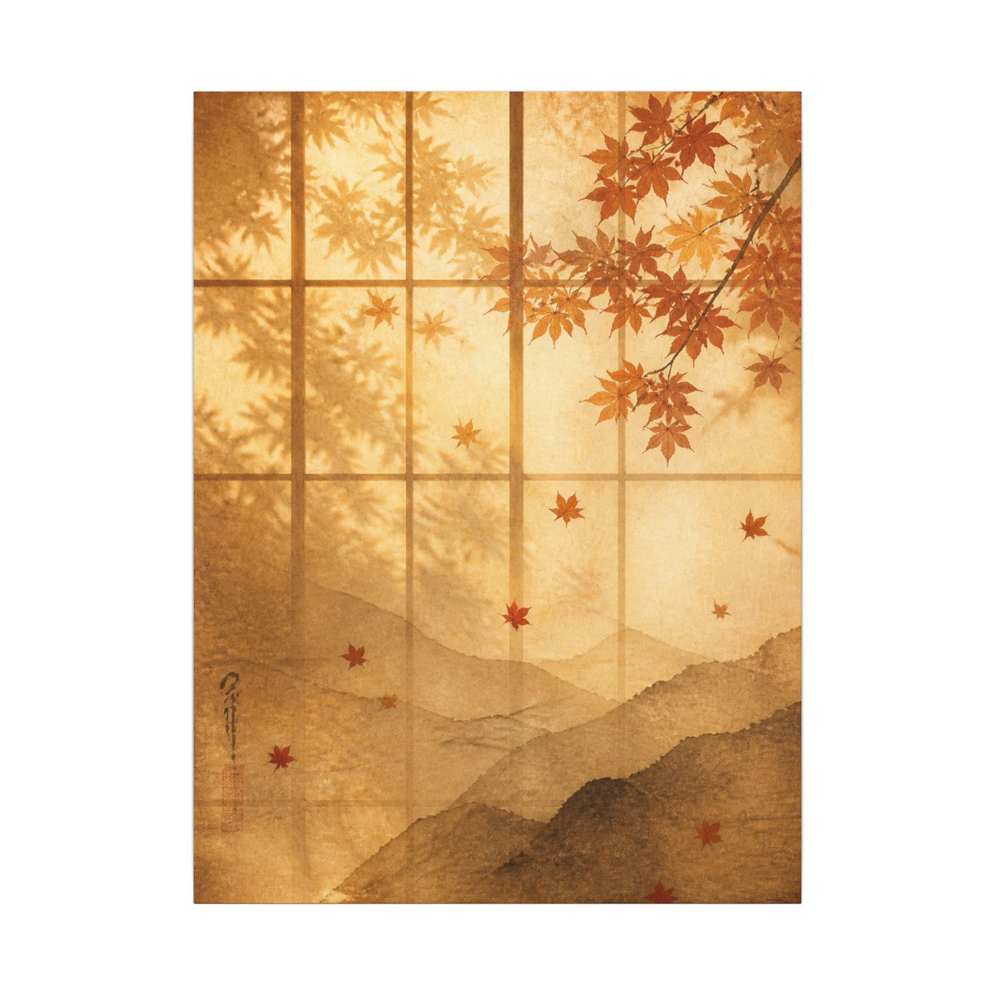 Shoji Screen Texture Canvas Art | Earthy Japandi Art