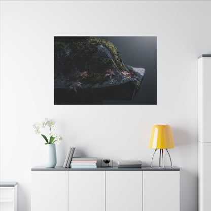 Stone Lantern Moody Minimal Canvas Art | Sophisticated Dark Japandi Art
