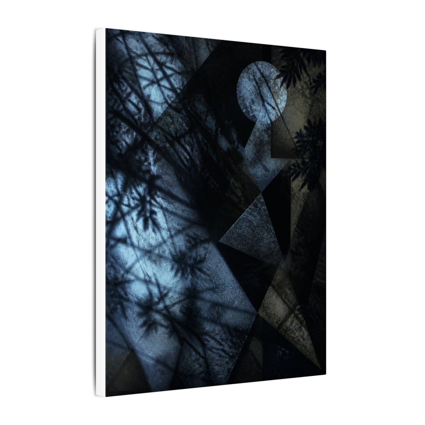 Shadow Play Winter Canvas Art | Dark Japandi Luxurious Design