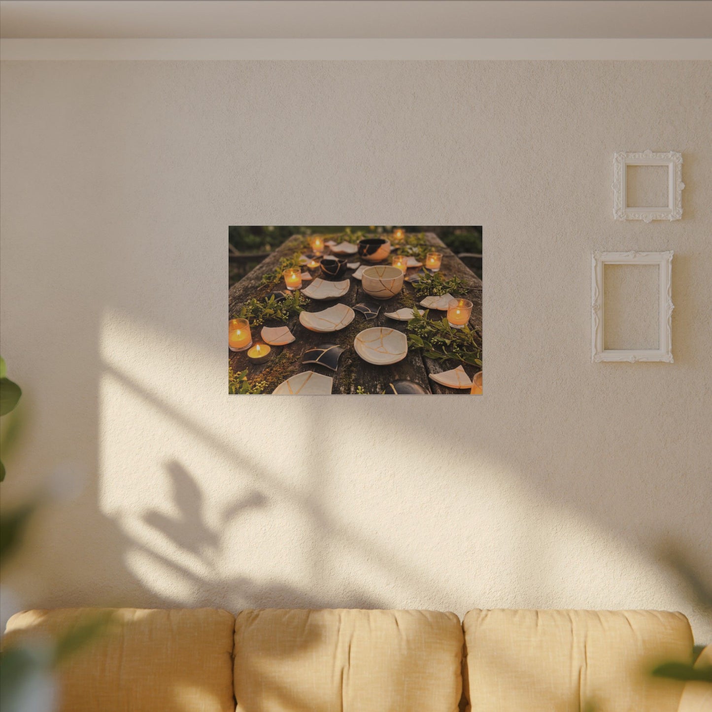 Broken Pottery Spring Canvas Art | Kintsugi Beautiful Design