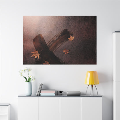Moody Ink Brushstroke Canvas Art - Moody Minimal Dark Japandi