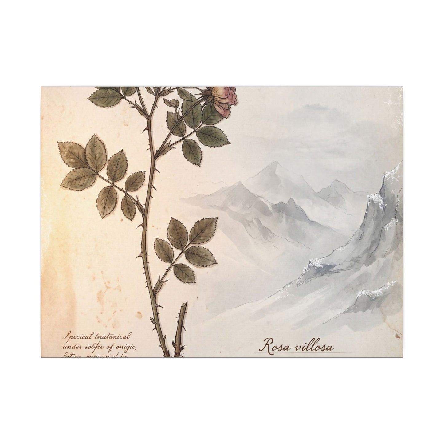 Winter Mountain Mist Herbarium Canvas Art | Earthy Decor