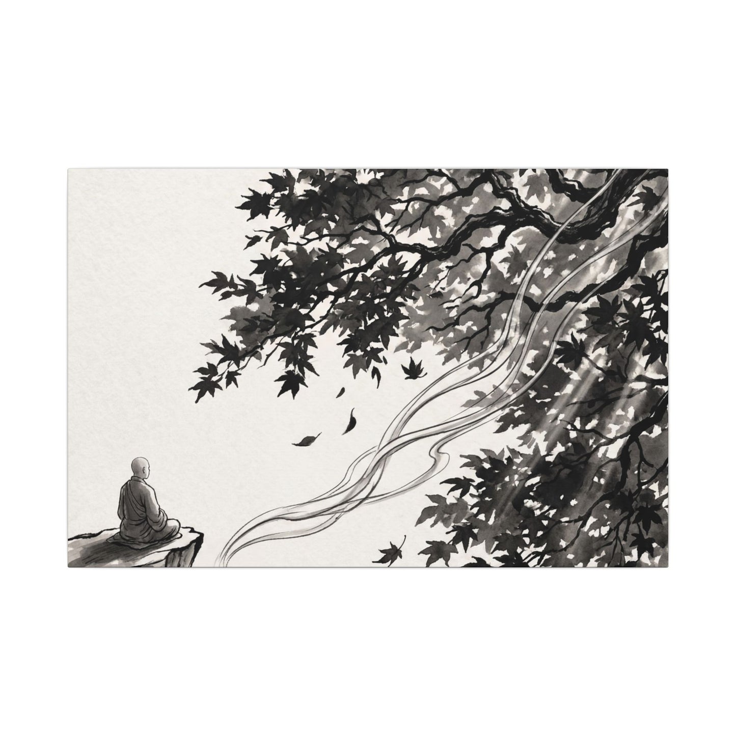 Serene Incense Smoke Canvas Art - Ukiyo E Inspired Zen