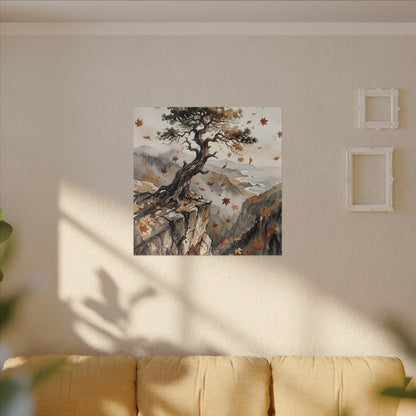 Autumn Pine Tree Watercolor Canvas Art | Warm Decor