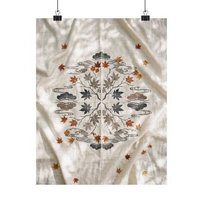 Warm Silk Drape Wall Art Print - Japanese Pattern Japandi