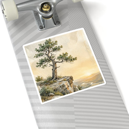 Mono No Aware Pine Tree Sticker - Japandi Texture