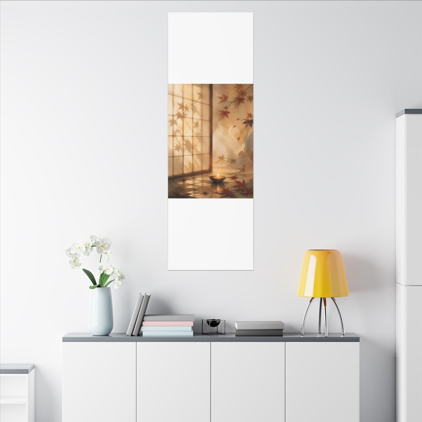 Candlelight Shoji Screen Canvas Art - Japandi Ma