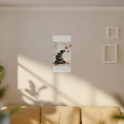 Kintsugi River Stones in Dappled | Crackle Gold Canvas Art