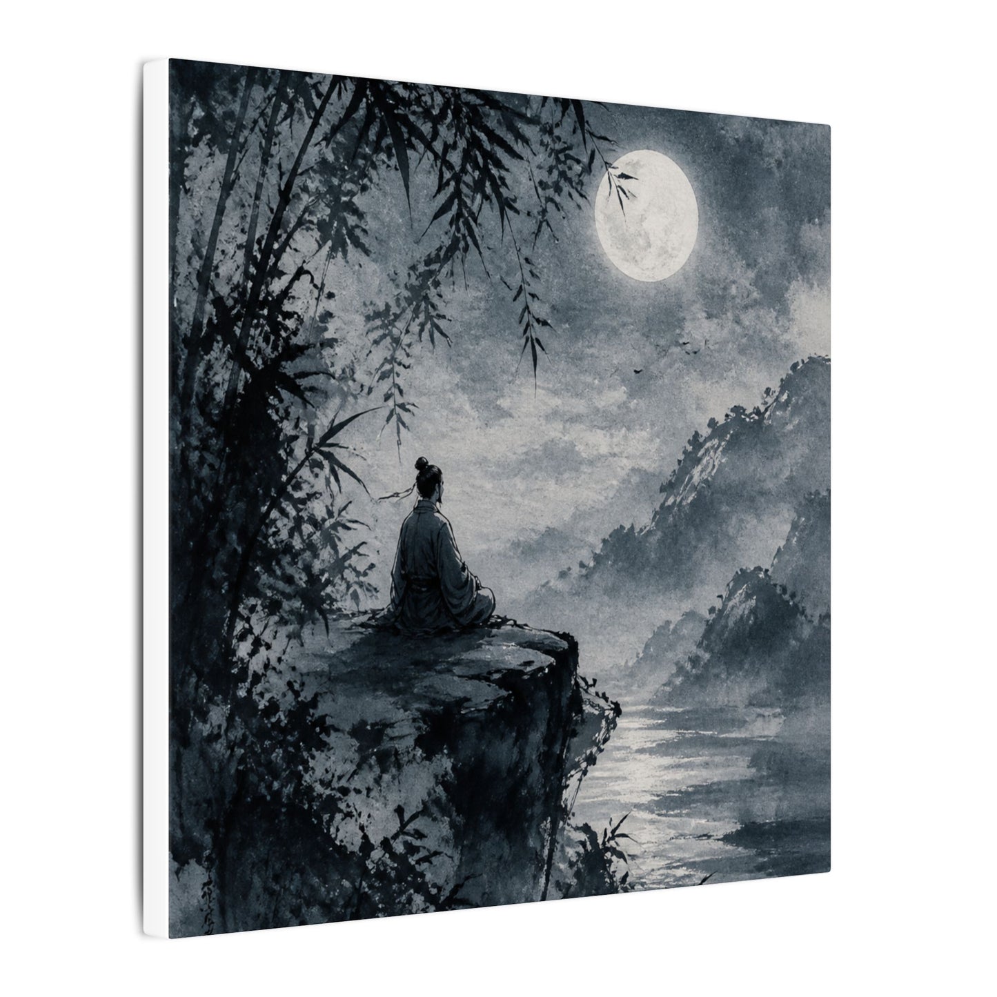 Ink Brushstroke Sumi E Canvas Art | Serene Zen Art