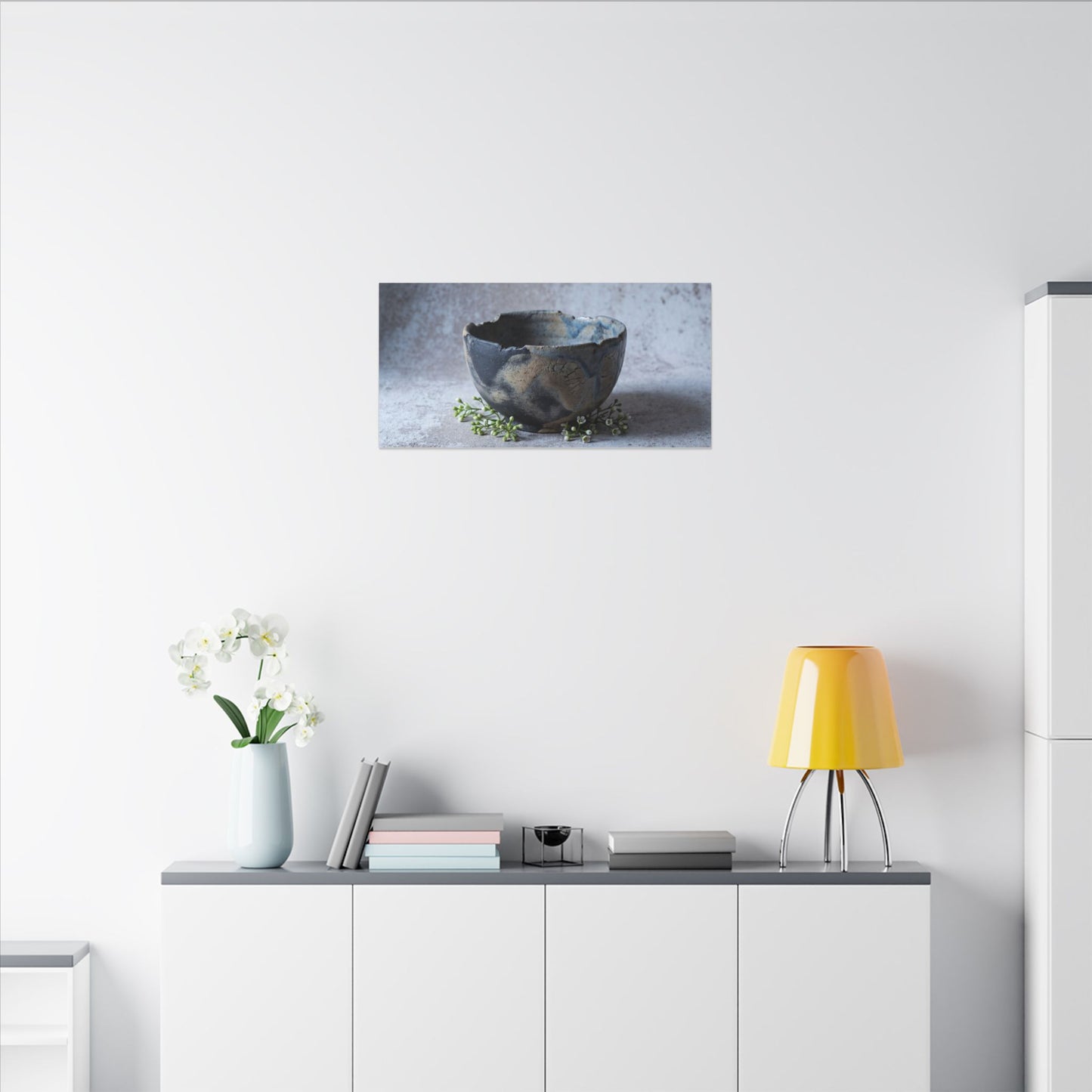 Ceramic Bowl Spring Canvas Art | Japandi Warm Design