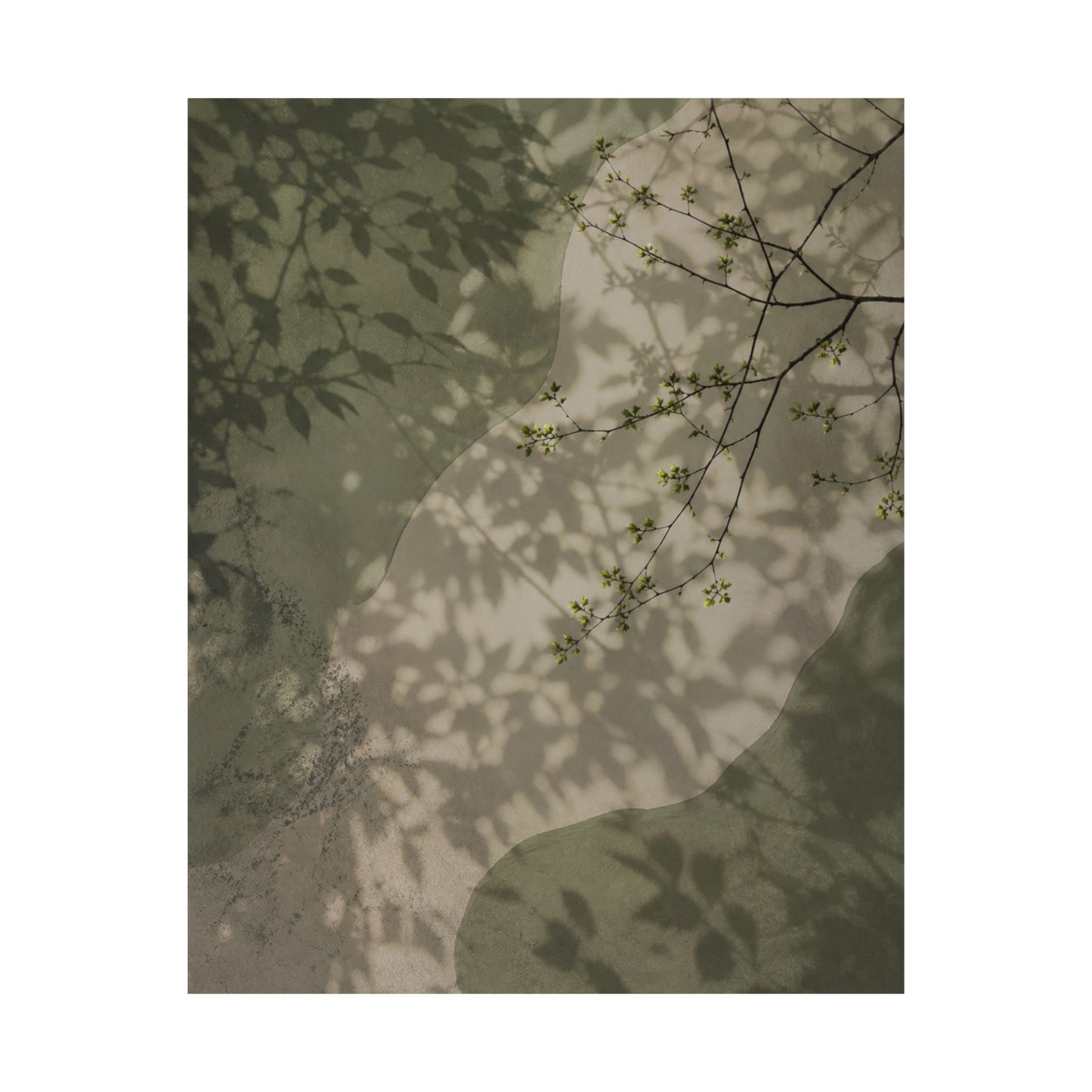 Spring Shadow Play Japanese Pattern Wall Art Print | Neutral Decor