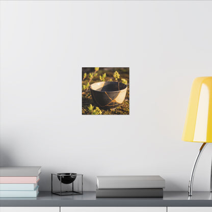 Seijaku Broken Pottery Canvas Art - Kintsugi Gold Repair