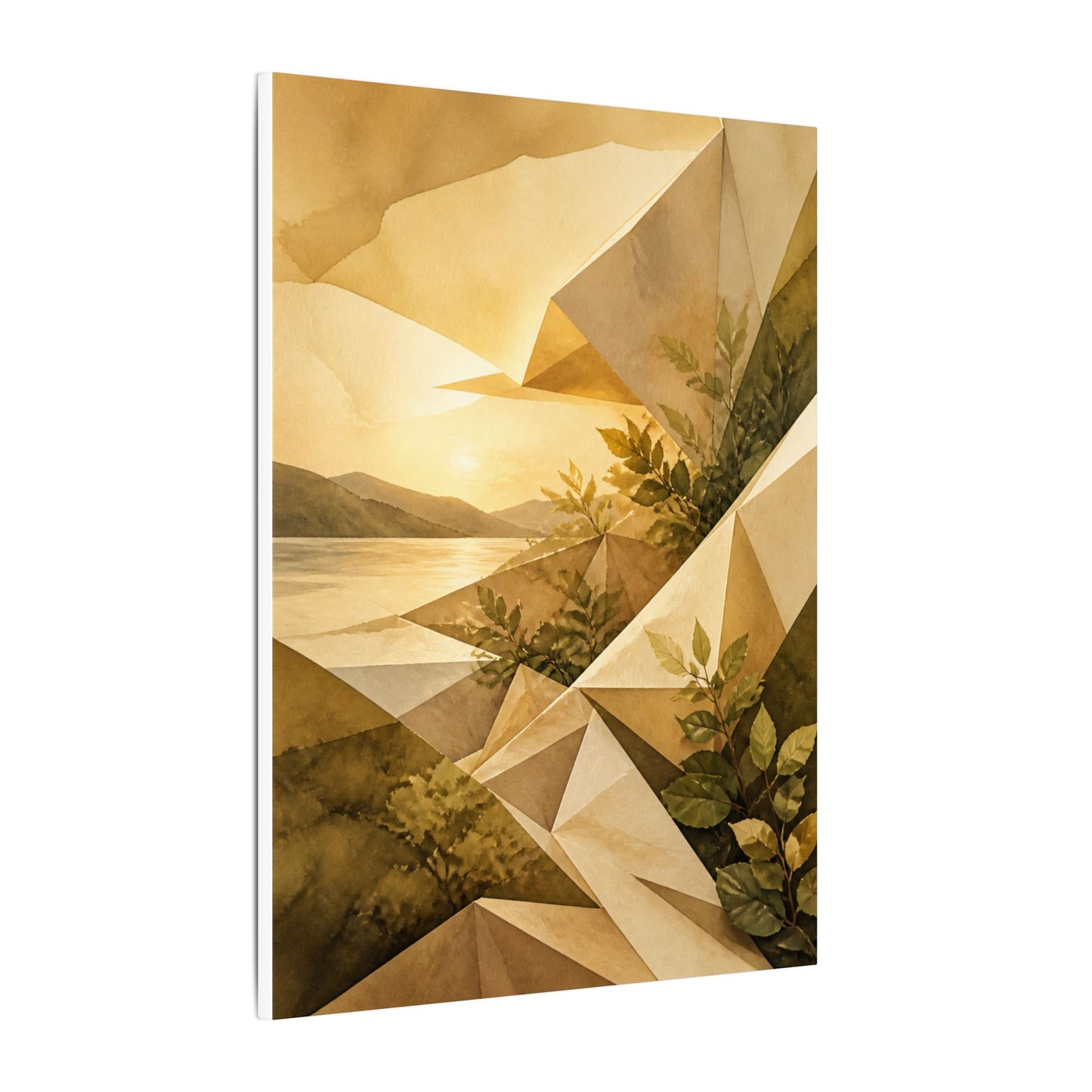 Golden Hour Paper Fold Canvas Art - Japandi Ma