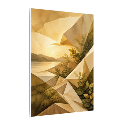 Golden Hour Paper Fold Canvas Art - Japandi Ma
