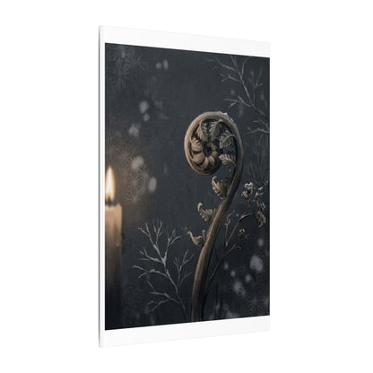Candlelight Fern Unfurling Canvas Art - Japandi Ma