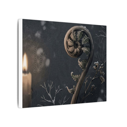 Candlelight Fern Unfurling Canvas Art - Japandi Ma