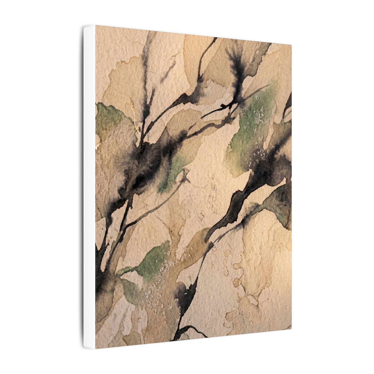 Japandi Shadow Play in Golden Hour | Watercolor Canvas Art