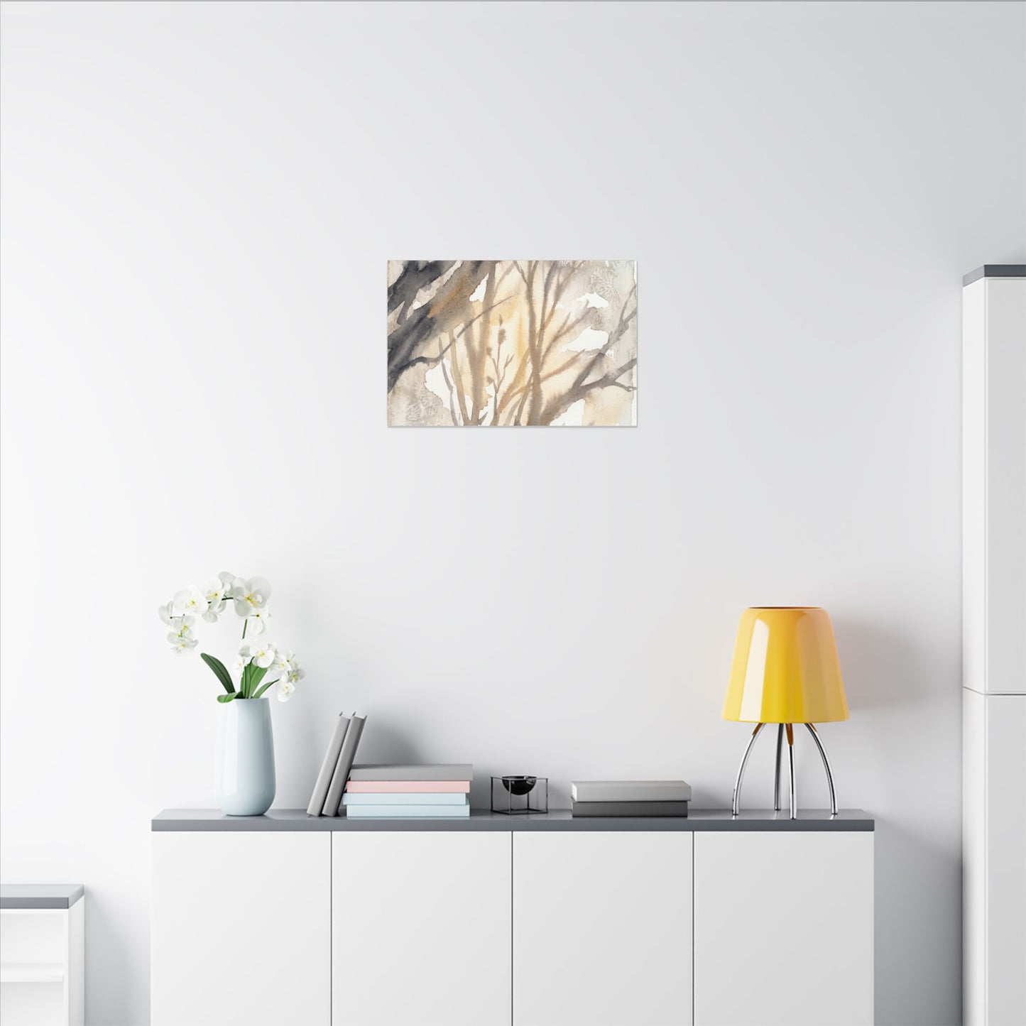 Ma Shadow Play Canvas Art - Japandi Watercolor