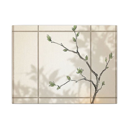 Shoji Screen Spring Canvas Art | Japandi Cozy Design Art Print