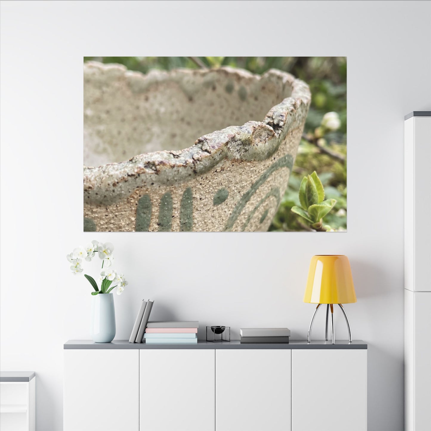 Elegant Ceramic Bowl Canvas Art - Japanese Pattern Japandi