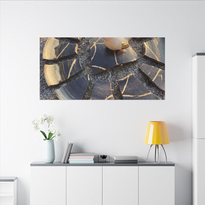 Golden Hour Broken Pottery Canvas Art - Kintsugi Datsuzoku