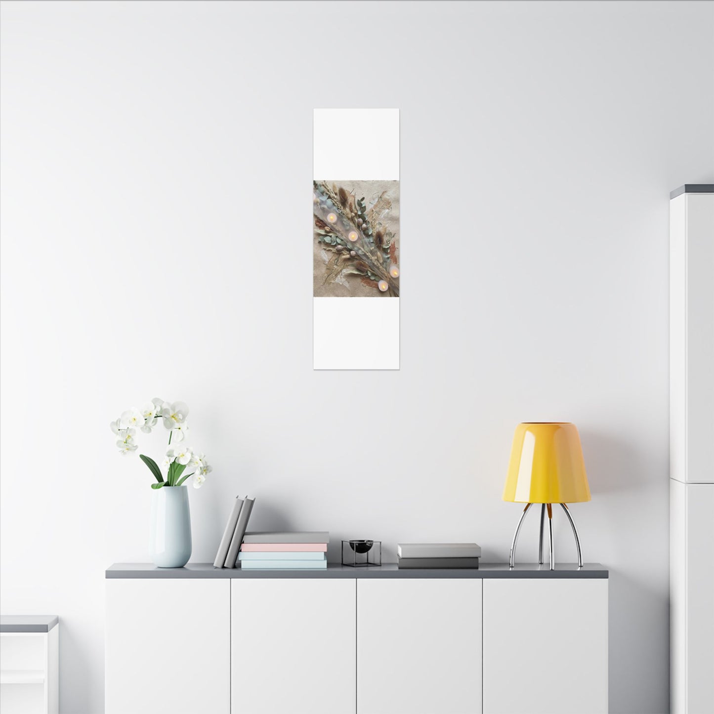 Candlelight Dried Flowers Canvas Art - Japandi Kanso