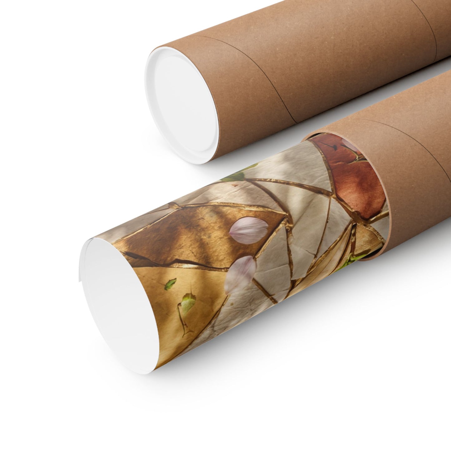 Artful Paper Fold Wall Art Print - Gold Repair Kintsugi