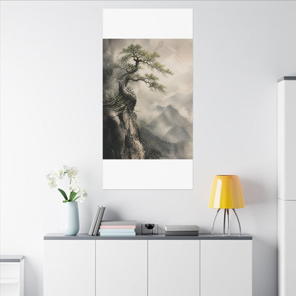 Spring Pine Tree Watercolor Canvas Art | Warm Decor