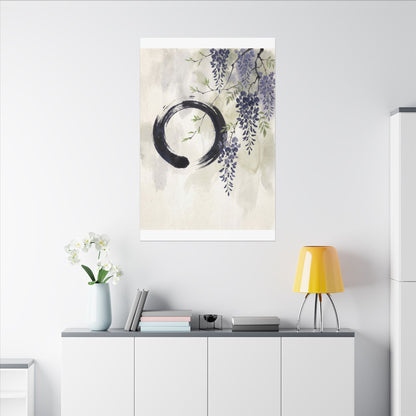 Wisteria Enso Canvas Art | Serene Zen Art