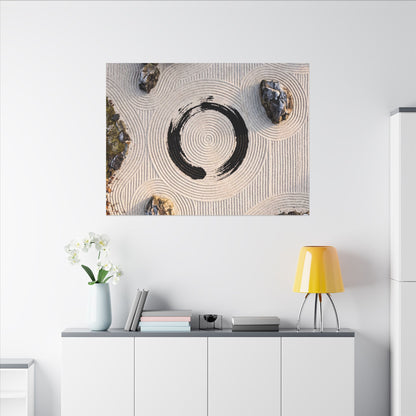 Rock Garden Canvas Art | Winter Zen Enso Art