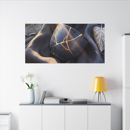 Winter Silk Drape Gold Repair Canvas Art | Artful Decor