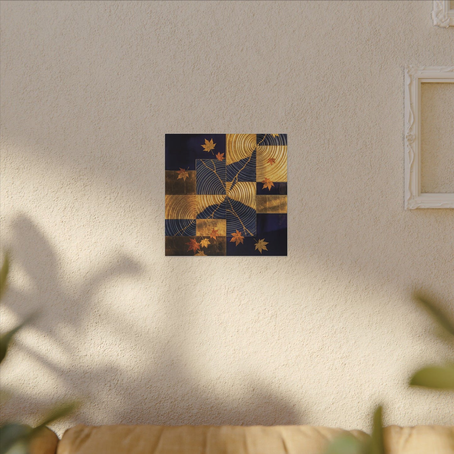 Autumn Water Ripple Crackle Gold Canvas Art | Artful Decor