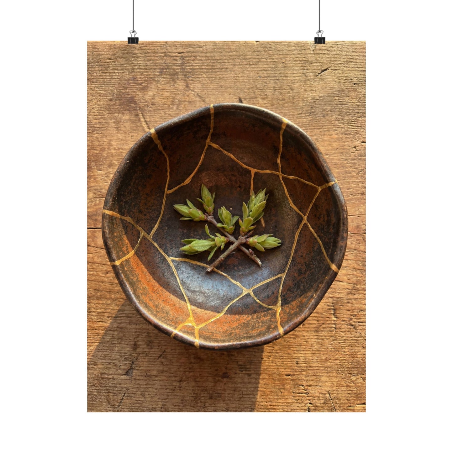 Golden Hour Ceramic Bowl Wall Art Print - Kintsugi Datsuzoku Art Print